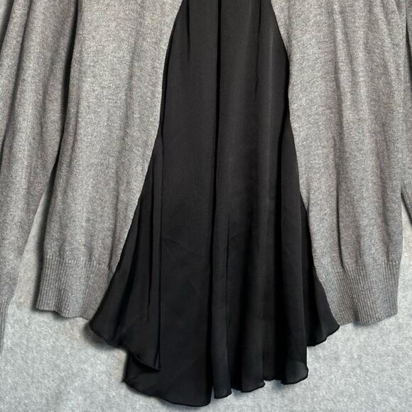 Katherine‎ Barclay Sz L Chiffon Back Drapey Wool Blend Sweater whimsy sheer - Picture 3 of 8